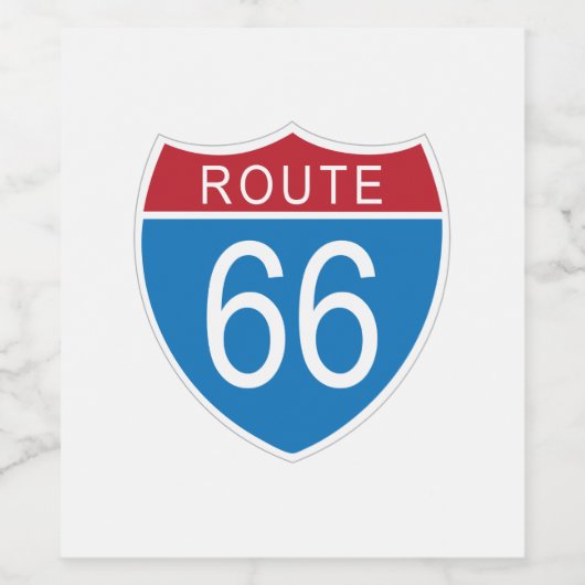 Route 66 wijn etiket (Enkel label)