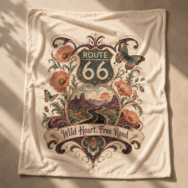Route 66 Wild Heart Road Trip Comfort Fleece Deken