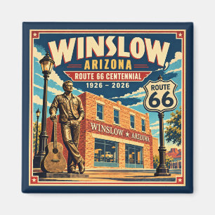 Route 66 Winslow Arizona Eeuwfeest Vintage Reizen Magneet