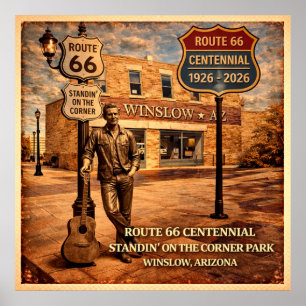 Route 66 Winslow Arizona Staande Poster