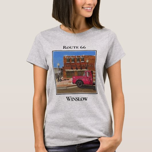 Route 66, Winslow Arizona T-shirt (Voorkant)