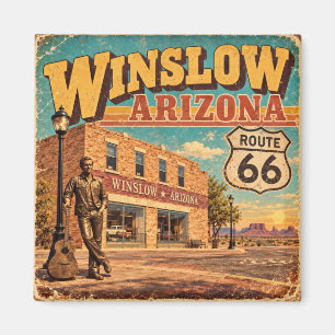 Route 66 Winslow Arizona Vintage Hoofdstraat  Magneet