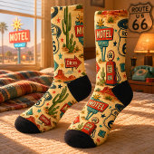 route 66 Woestijn Cactus Weg Reisstijl Sokken