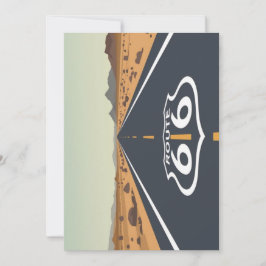 Route 66 Woestijnweg Vintage Reis Kunst Feestdagenkaart