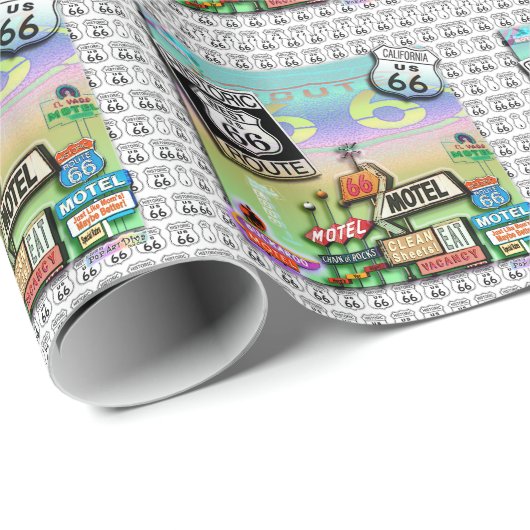 Route 66 Wrapping Paper Cadeaupapier (Rol Hoek)