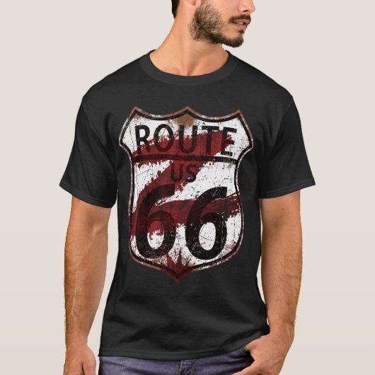 ROUTE 66 Z vriend vintage T-shirt (Voorkant)
