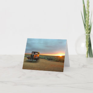 route 66 zonsondergang notecard (spatie binnen) kaart