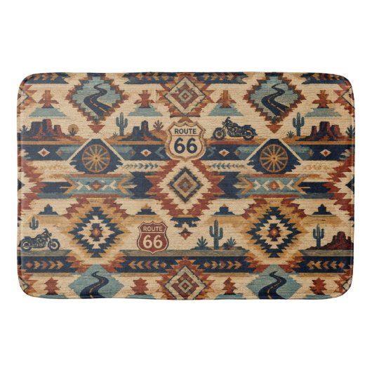 Route 66 Zuidwest Motor Tapijt Badmat (Voorkant)