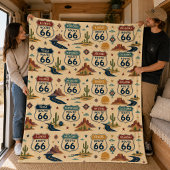 route 66 Zuidwest Road Trip Americana Reizen Fleece Deken