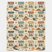 route 66 Zuidwest Road Trip Americana Reizen Fleece Deken (Voorkant)