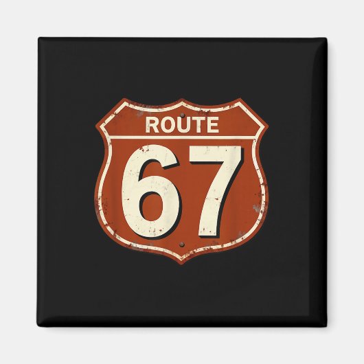 Route 67 Grappig Retro Snelweg Meme Design Magneet (Voorkant)