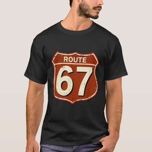 Route 67 Grappig Retro Snelweg Meme Design T-shirt (Voorkant)