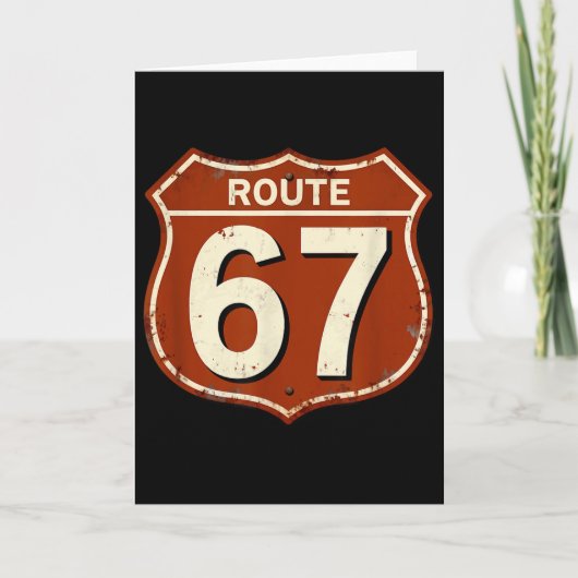 Route 67 Grappige Retro Snelweg Meme Design Kaart (Voorkant)