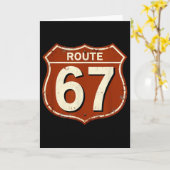 Route 67 Grappige Retro Snelweg Meme Design Kaart (Gele Bloem)