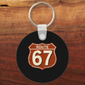 Route 67 Grappige Retro Snelweg Meme Design  Sleutelhanger (Voorkant)