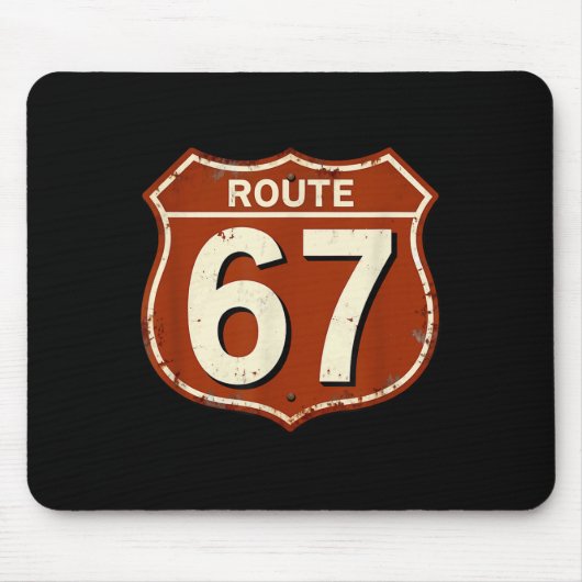Route 67 Grappige Retro Snelweg Meme Ontwerp Muismat (Voorkant)