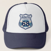 Route 68 Schots Saltire Vlag Schild Vorm Trucker Pet (Voorkant)