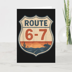 Route 6-7 Meme Grappig Retro Vintage Snelwegbord 6 Kaart