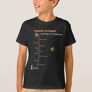 Route Caminho Português De Santiago Etappes Camino T-shirt