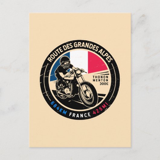 Route des Grandes Alpes Frankrijk | | Motorfiets Briefkaart (Voorkant)