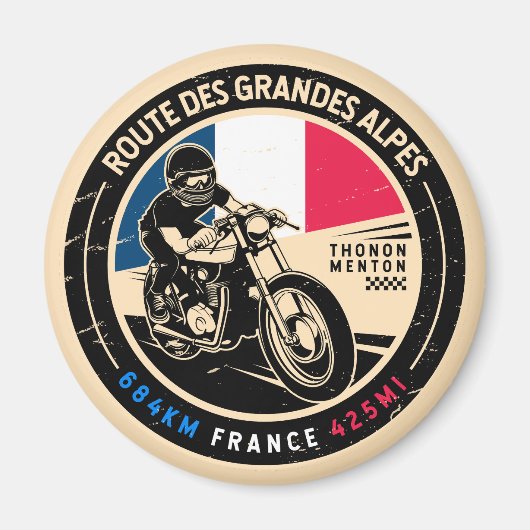 Route des Grandes Alpes Frankrijk | | Motorfiets Magneet (Voorkant)