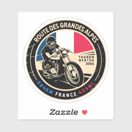 Route des Grandes Alpes Frankrijk | | Motorfiets Sticker (Vel)