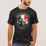 Route des Grandes Alpes Frankrijk | | Motorfiets T-shirt<br><div class="desc">Route des Grandes Alpes gedaan in een ,  verontruste stijl embleem. Het is de naam van een legendarische reis van de bergen naar het zee,  over de Franse Alpen.</div>