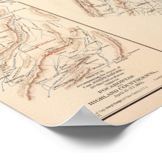 Route, Gettysburg campagne Poster (Hoek)