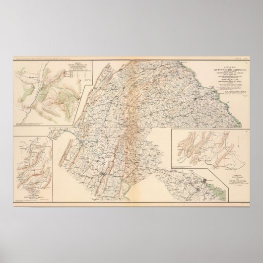 Route, Gettysburg campagne Poster (Voorkant)