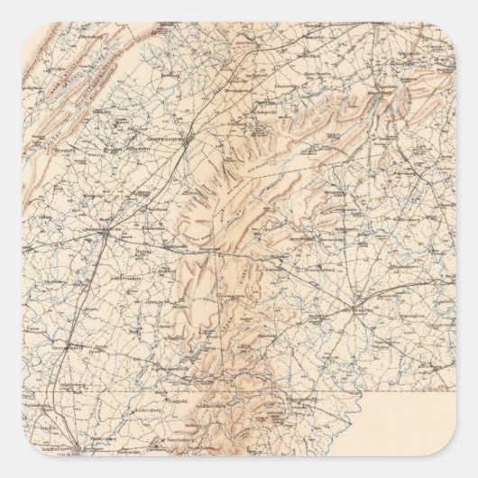 Route, Gettysburg campagne Vierkante Sticker (Voorkant)