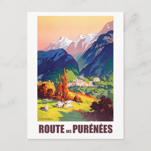 Route in Pyrenees, Frankrijk Briefkaart (Voorkant)