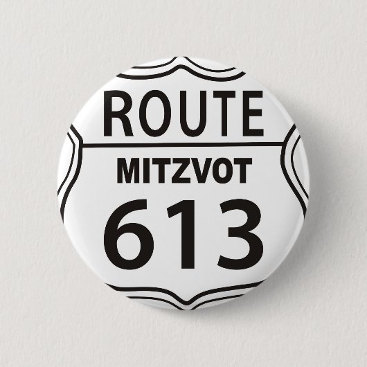 ROUTE MITZVOT 613 RONDE BUTTON 5,7 CM (Voorkant)