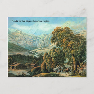 Route naar de Eiger, regio Jungfrau Briefkaart