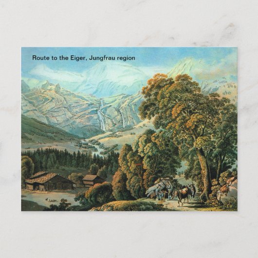 Route naar de Eiger, regio Jungfrau Briefkaart (Voorkant)