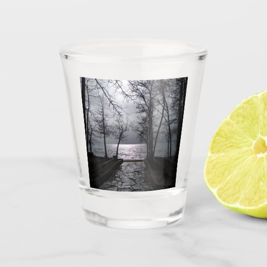 Route naar Lake Tahoe Shot Glas (Voorkant)