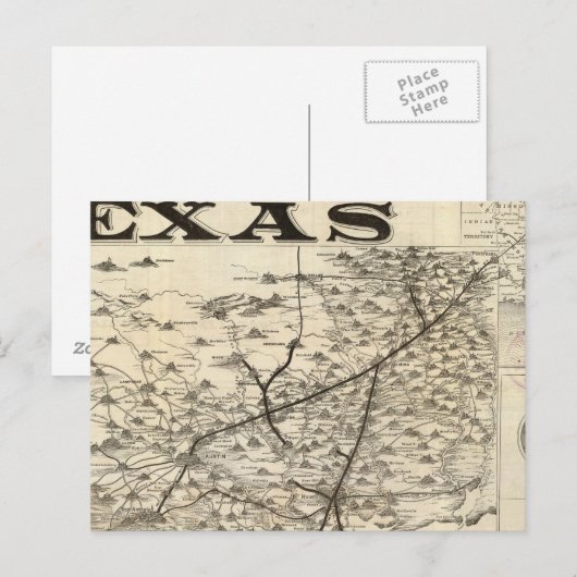 Route naar Texas Briefkaart (Voorkant / Achterkant)
