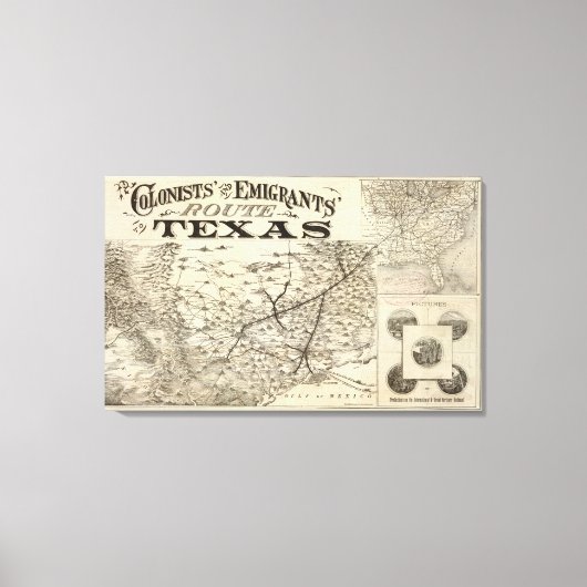 Route naar Texas Canvas Afdruk (Voorkant)