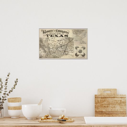 Route naar Texas Poster (Keuken)