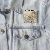 Route naar Texas Vierkante Button 5,1 Cm (In situ)