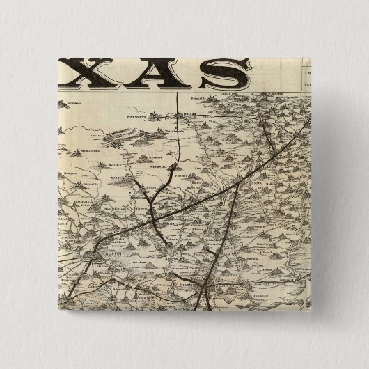 Route naar Texas Vierkante Button 5,1 Cm (Voorkant)