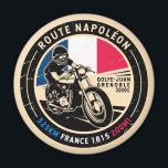 Route Napoleon Frankrijk | | Motorfiets Magneet<br><div class="desc">Route Napoleon gedaan in een ,  verontruste stijl embleem. Het is een beroemde weg die de route volgt van Napoleon in zijn ontsnapping uit 1815 van Elba naar Grenoble.</div>