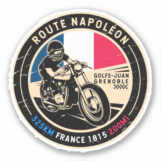 Route Napoleon Frankrijk | | Motorfiets Sticker (Voorkant)