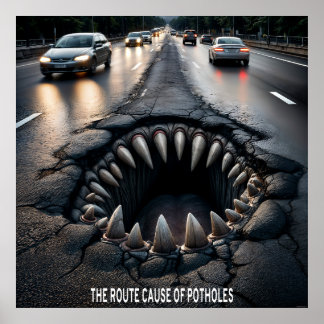 Route Oorzaak van Potholes Poster