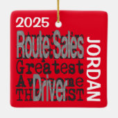 Route Sales Driver Buitengewoon Custom Keramisch Ornament (Achterkant)
