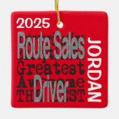 Route Sales Driver Buitengewoon Custom Keramisch Ornament (Voorkant)