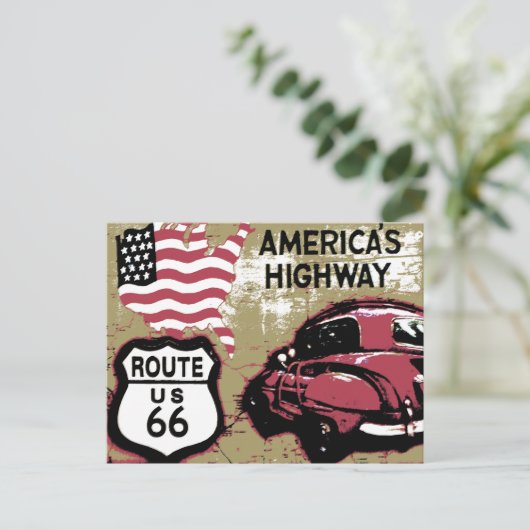  route US 66 Briefkaart (Staand voorkant)
