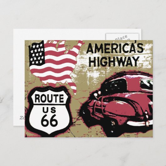 route US 66 Briefkaart (Voorkant / Achterkant)