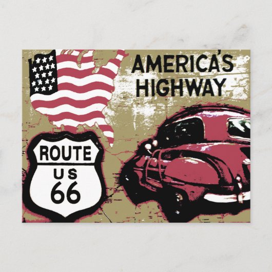  route US 66 Briefkaart (Voorkant)