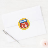 Route US 66 Sign Ronde Sticker (Envelop)