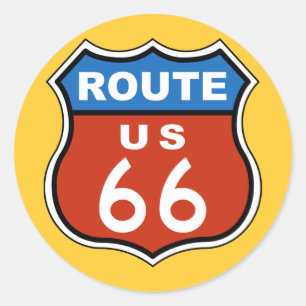 Route US 66 Sign Ronde Sticker